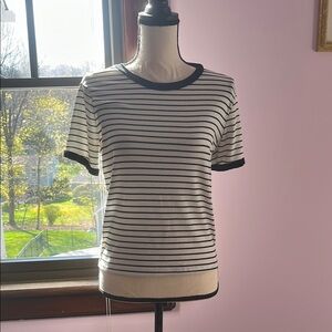 Striped Black and White Women's Top